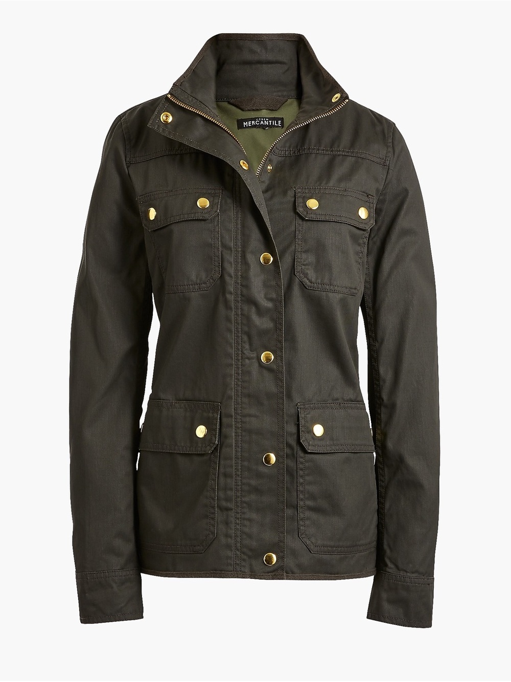 J. Crew Olive Green Snap Utility Jacket